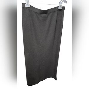 ST JOHN Caviar Size 14 Black Knit Skirt